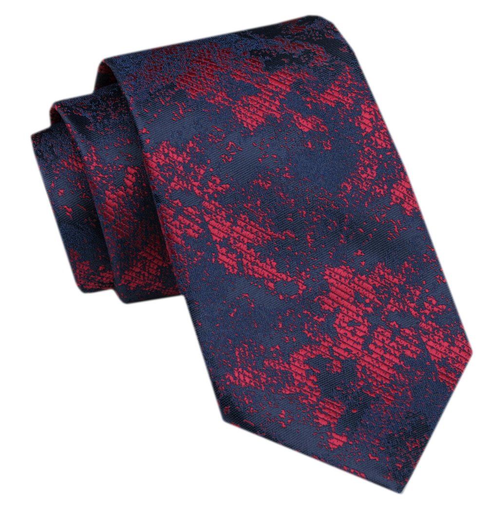 Modny Krawat Męski - Alties - Czerwono-Granatowy