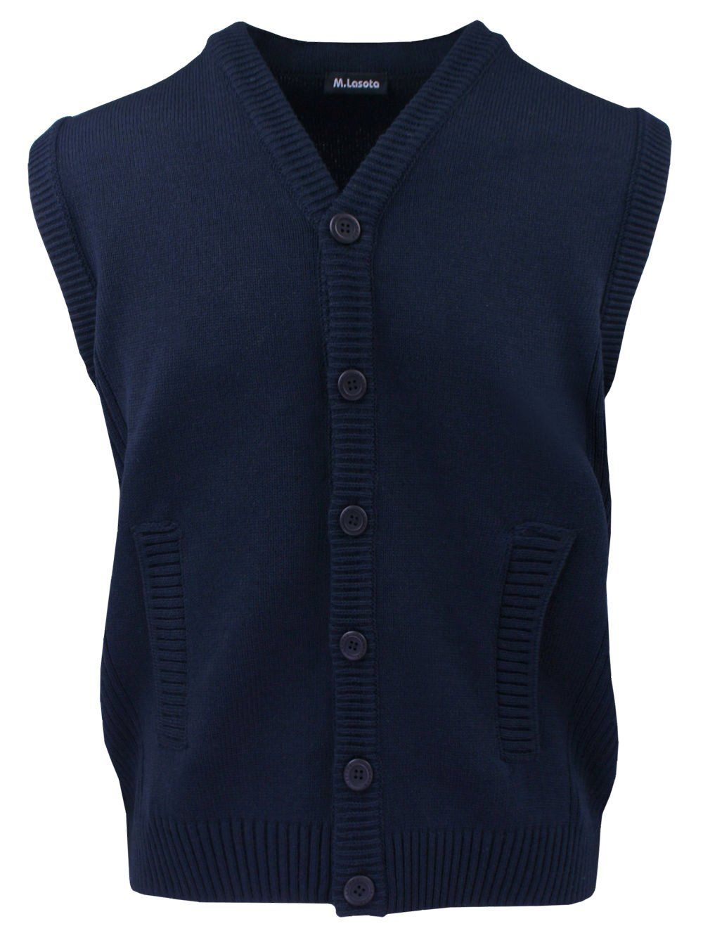 Rozpinana Na Guziki Kamizelka Męska - M. Lasota - Granatowa