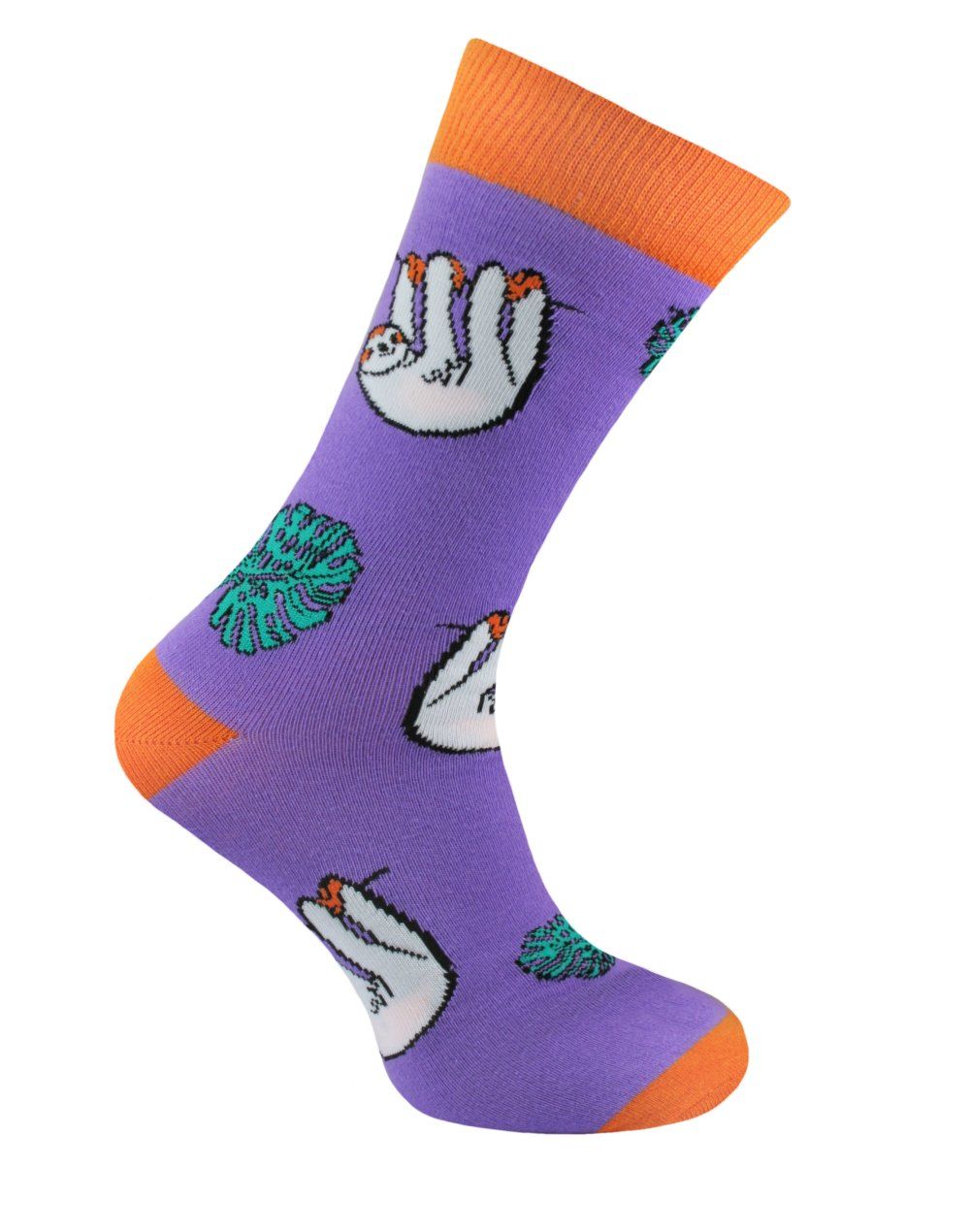 Oryginalne Skarpetki Bawełniane - Alties - Leniwce, Fioletowe Tło