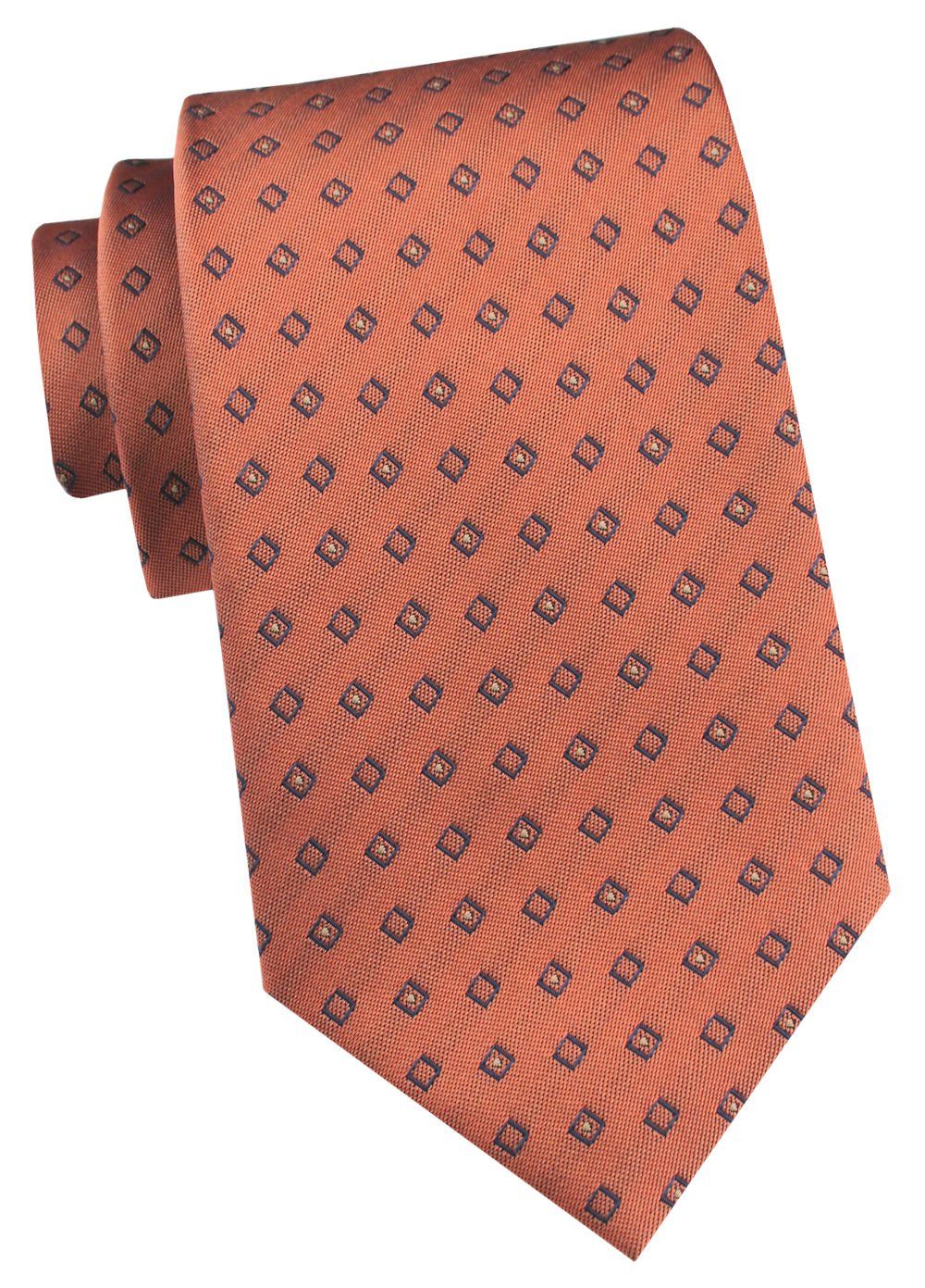 Krawat Męski - Angelo di Monti - Pomarańcz w Groszki