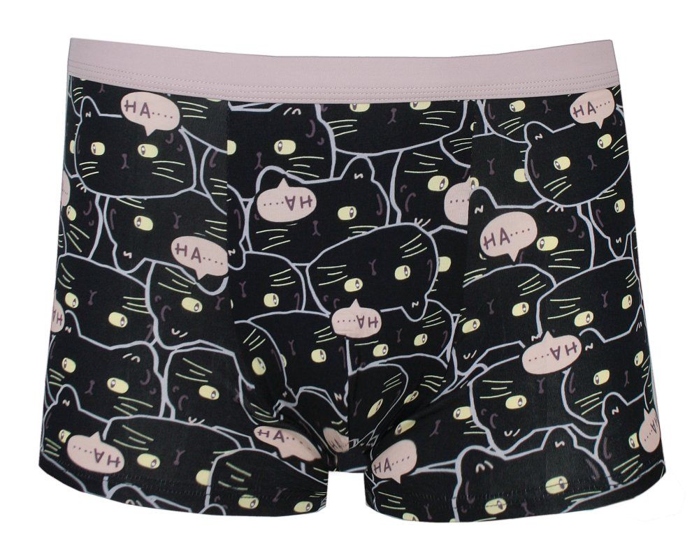 Obcisłe Bokserki, Majtki z Elastanem - Alties - Czarne w Koty