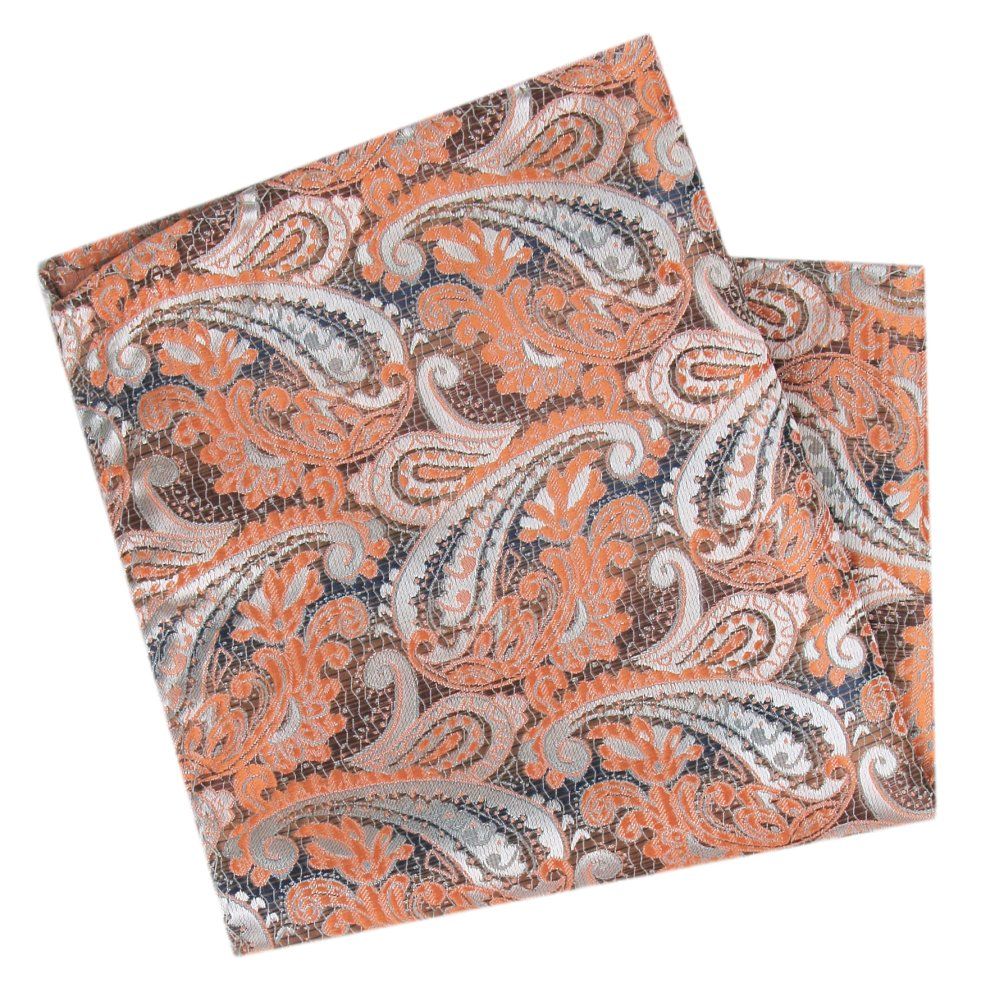 Elegancka Poszetka Męska - Alties - Łososiowe Paisley