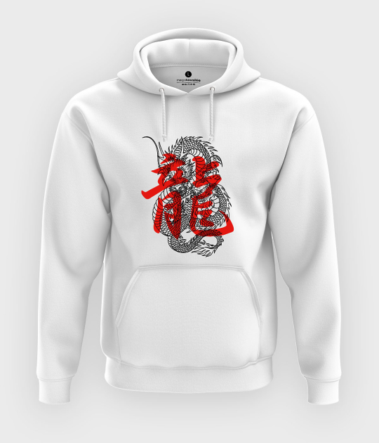 Bluza z kapturem Smok kanji