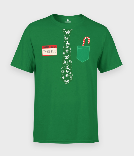 Koszulka męska Santas Helper + Twoje Imię
