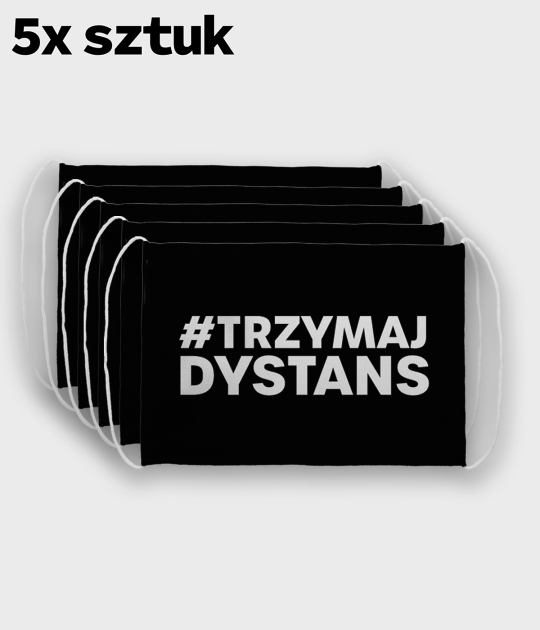 Maska na twarz fullprint 5-pack - Trzymaj dystans
