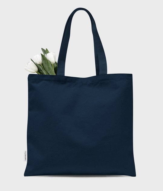 Torba bawełniana premium (bez nadruku, gładka) - granatowa
