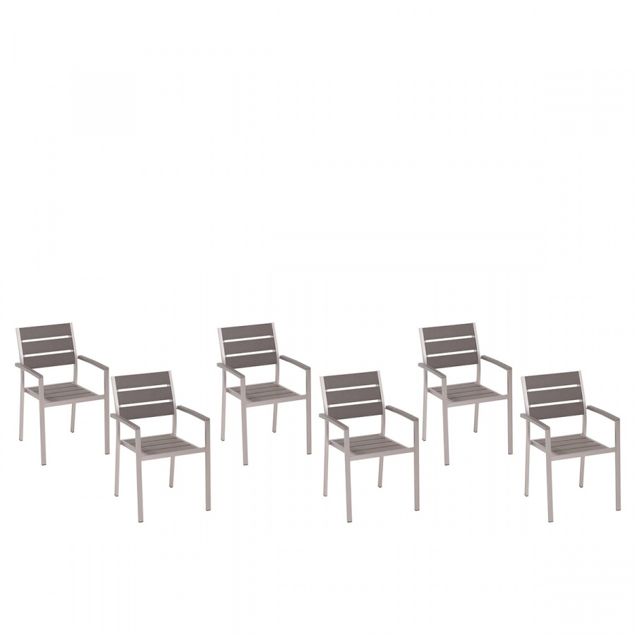 Zestaw do ogrodu 6 krzeseł szare VERNIO