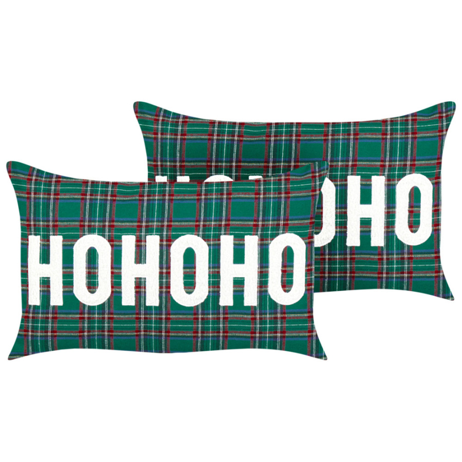 Zestaw 2 poduszek z napisami joycandy 30 x 50 cm zielony