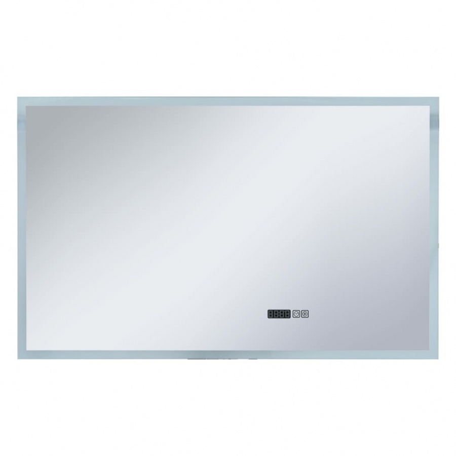 Lustro łazienkowe z LED, czujnikiem dotyku i zegarem, 100x60 cm