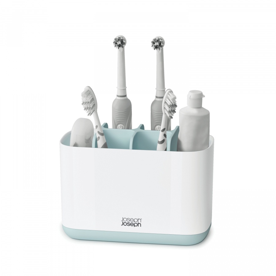 Pojemnik na szczoteczki do zębów duży 16,8x8,4x12,6cm Joseph Joseph EasyStore biało-błękitny