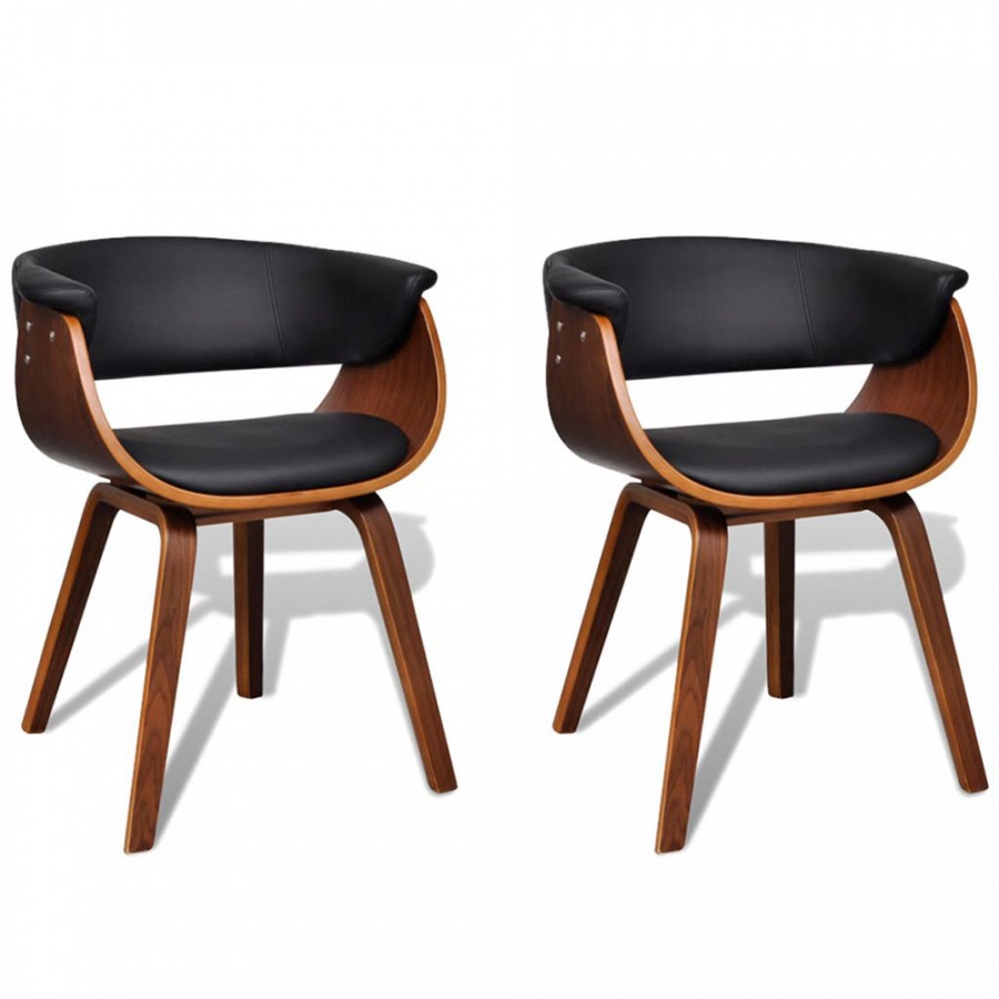 Krzesła konferencyjne 2 szt. drewniana rama i sztuczna skóra