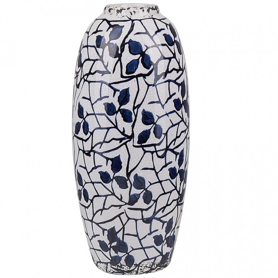Wazon na kwiaty biały z niebieskim MUTILENE