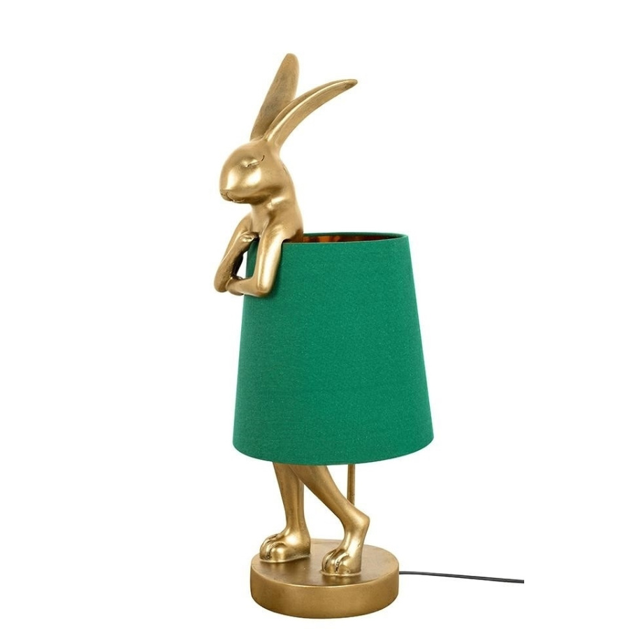 Kare lampa stołowa rabbit 68 cm złota / zielona