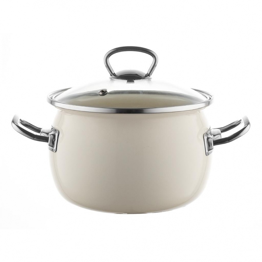 Garnek emaliowany baryłka berry kremowy z/p 22cm 4,25l ua