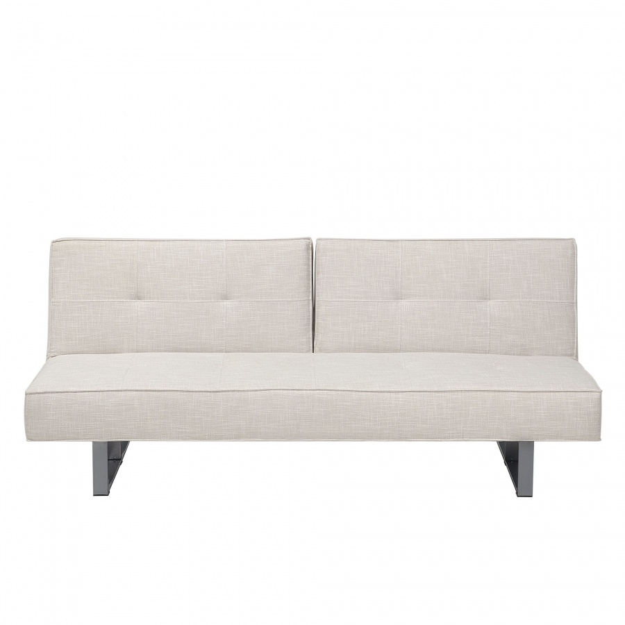 Sofa z funkcją spania tapicerowana jasnobeżowa Canna BLmeble