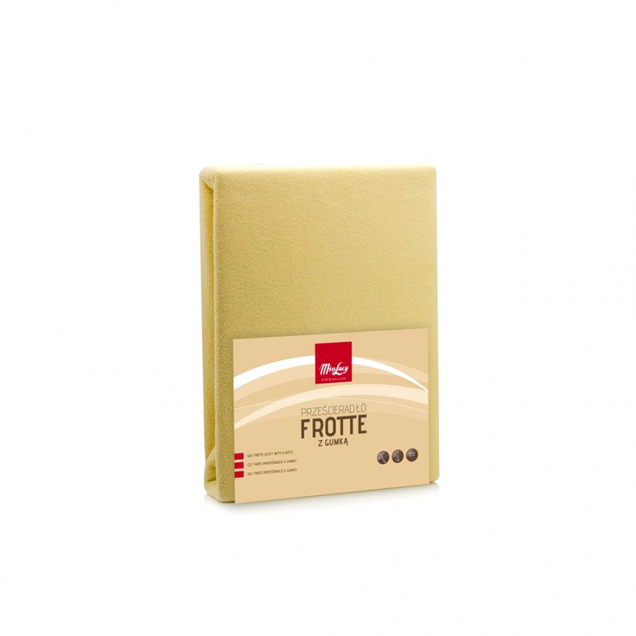 PRZEŚCIERADŁO FROTTE Z GUMKĄ 100X200CM ŻÓŁTY