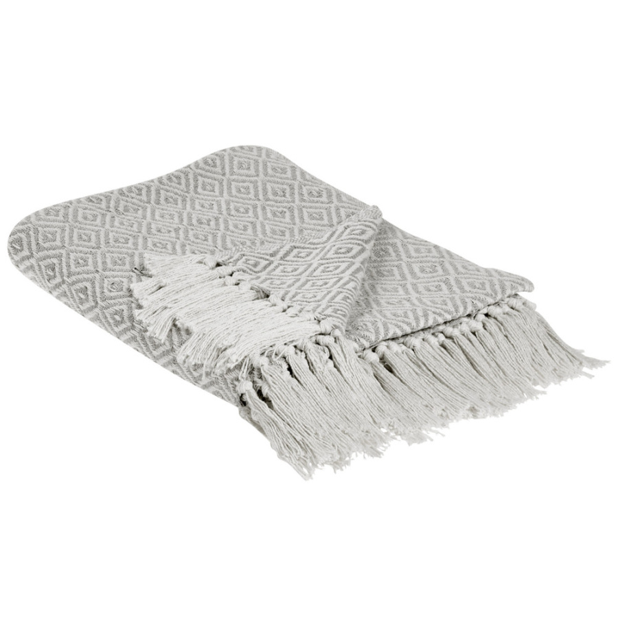 Koc mityal bawełna 125 x 150 cm beżowoszary