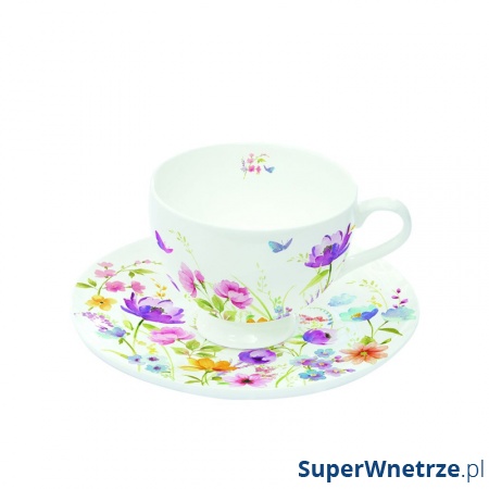 Filiżanki espresso z talerzykami 2 szt. Nuova R2S Romantic polne kwiaty