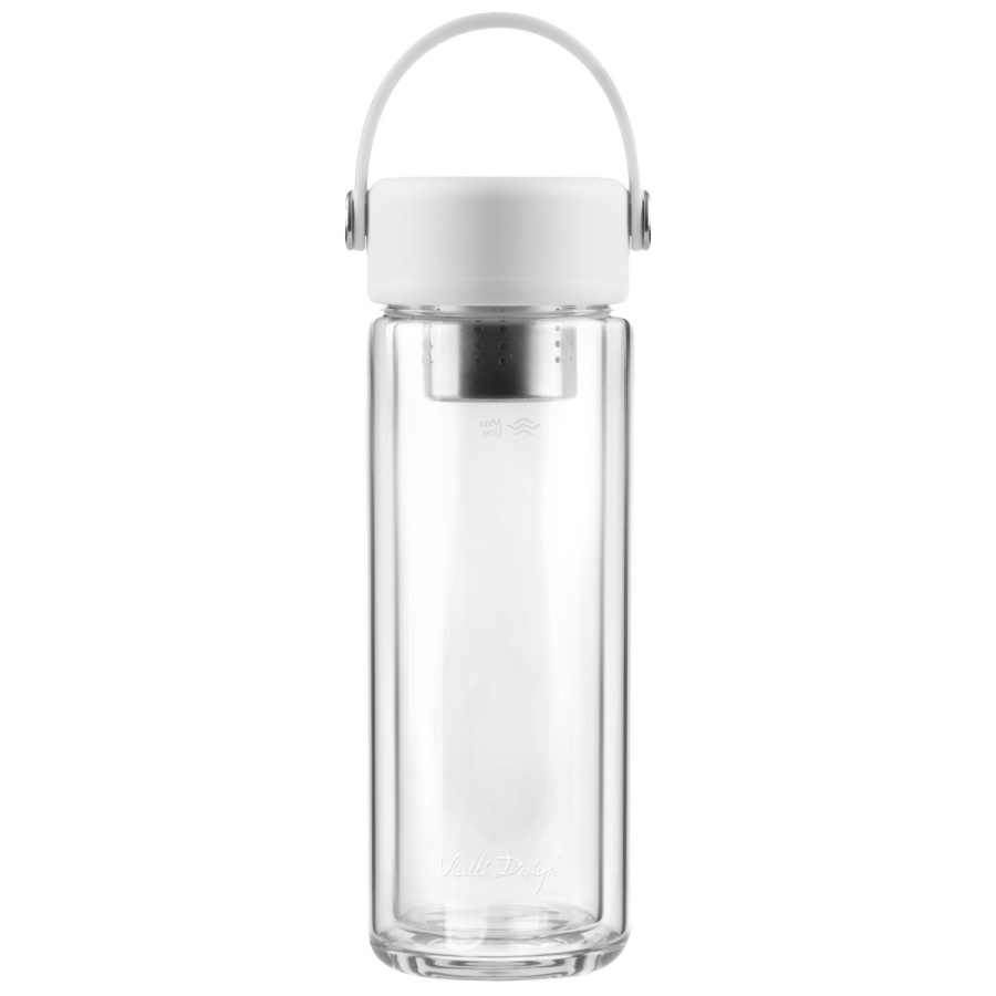 Butelka z podwójną ścianką i zaparzaczem fuori 350 ml biała 30169