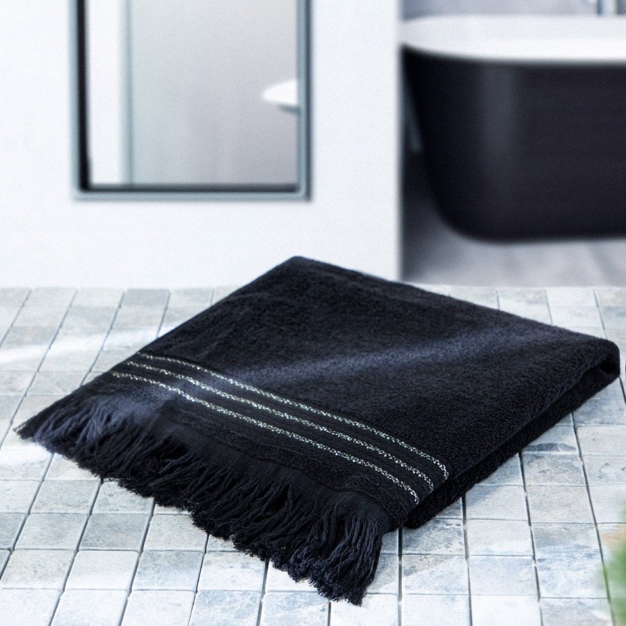 Ręcznik | myfair | bawełniany czarny | 50x90cm | 862637