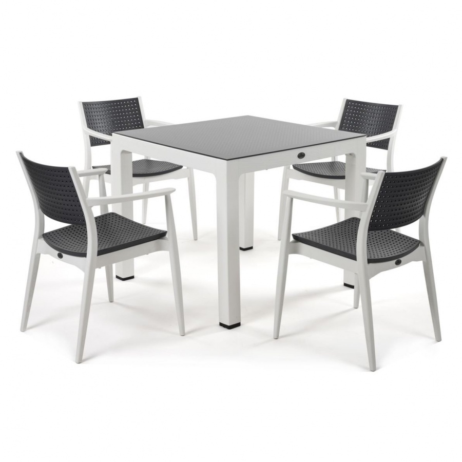 Zestaw na taras SEGINUS 4+1 : Kolor - White/Antracite