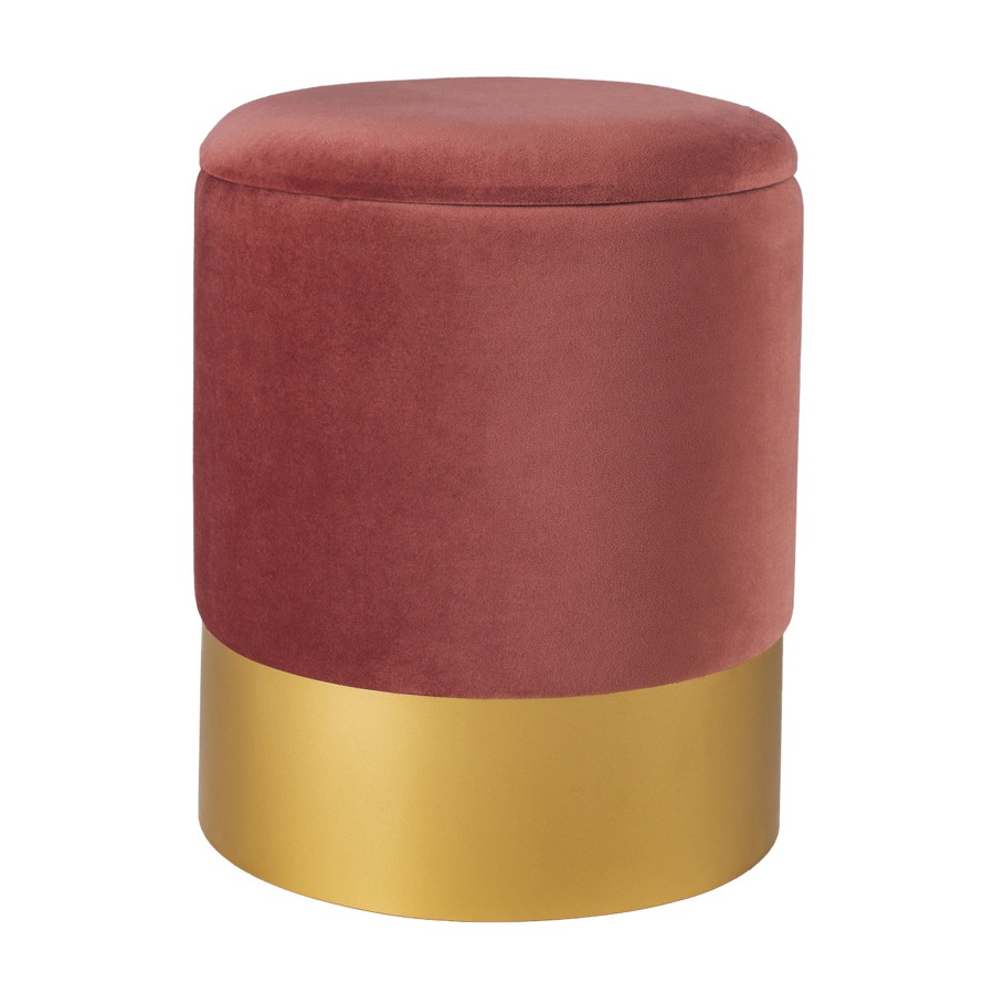 Pufa welurowa VELVET przydymiony róż L