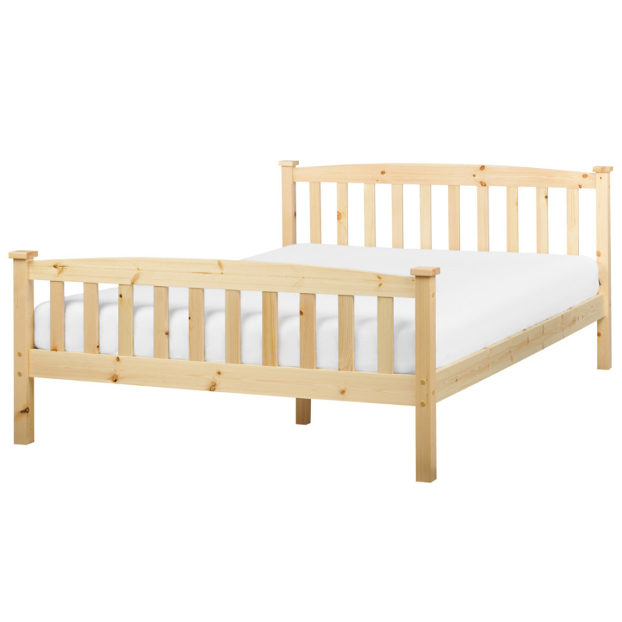 łóżko drewniane 140 x 200 cm jasne giverny