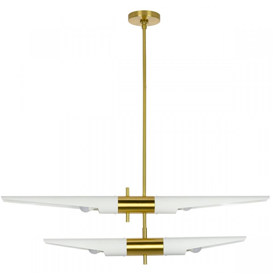 Lampa wisząca APOLLO 2 biała - szczotkowane złoto