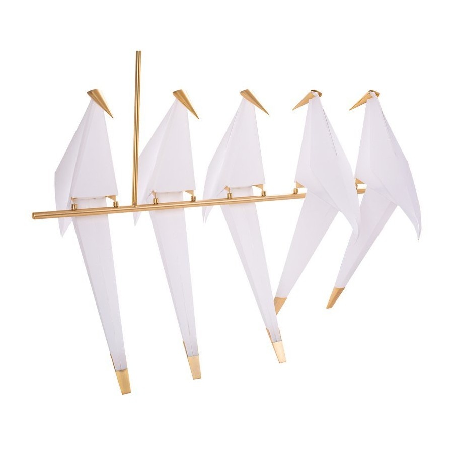 Lampa wisząca BIRD 5L LED złota 105 cm