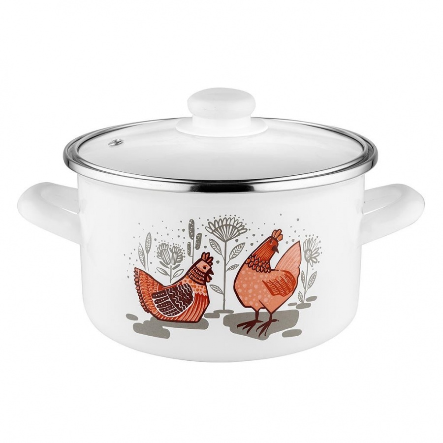 GARNEK EMALIOWANY PROSTY RUBINKA Z/P 18CM 2,6L