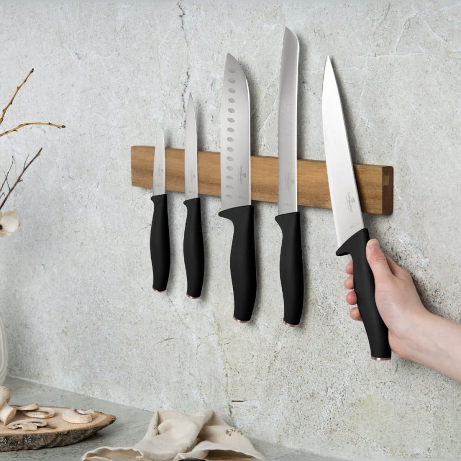 Komplet 6 noży z listwą magnetyczną BerlingerHaus Black Rose BH-2942