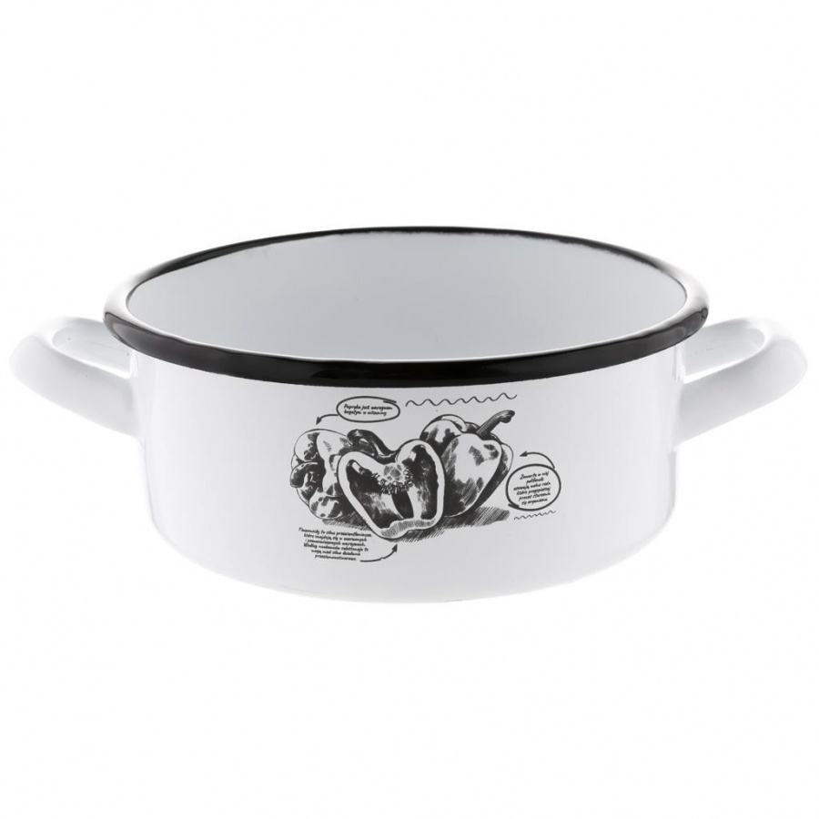 GARNEK EMALIOWANY NISKI BELL B/P 16CM 1,4L