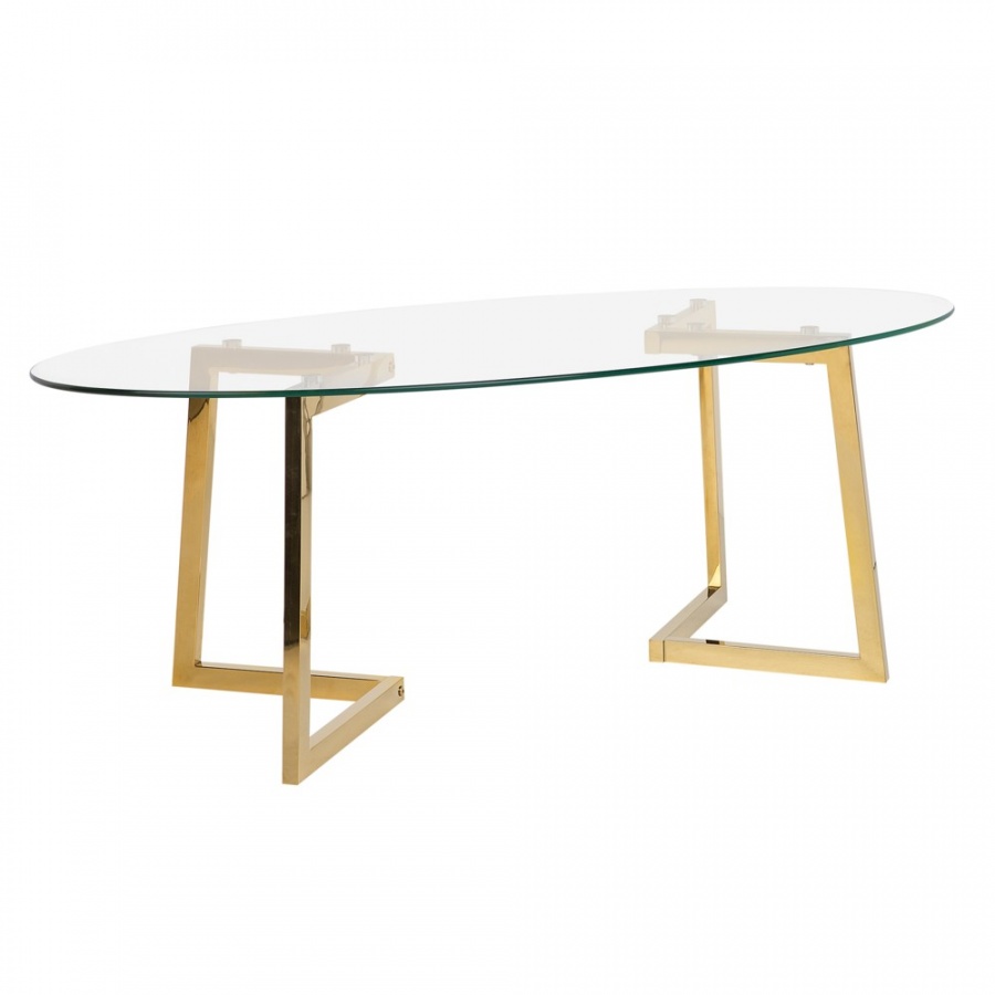 Stolik kawowy szklany złoty FRESNO