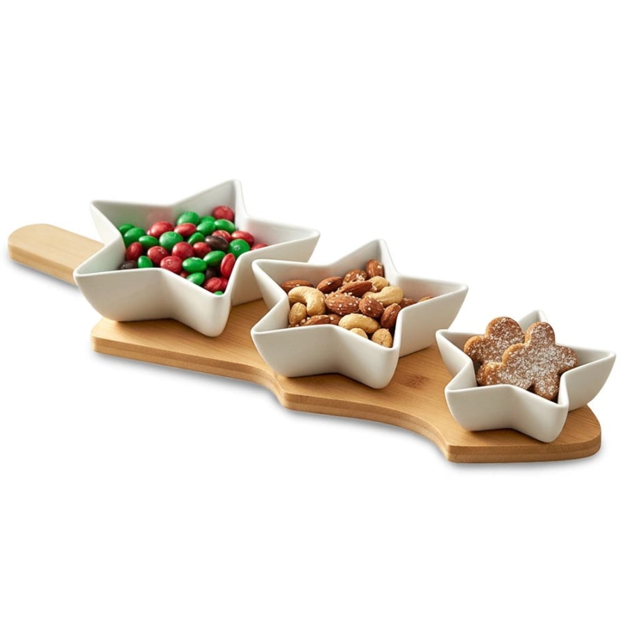 Miseczki na przekąski porcelanowe na tacy 4 el.