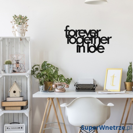 Napis 3D na ścianę DekoSign FOREVER TOGETHER IN LOVE czarny