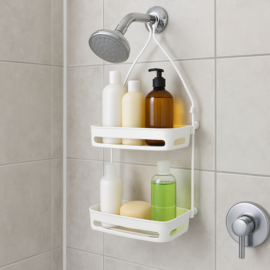 Półka pod prysznic podwójna 9,5x31,8x64,8cm Umbra Flex Shower Caddy biała
