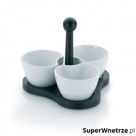 zestaw 3 miseczek na stojaku, śred. 9x5,5 cm