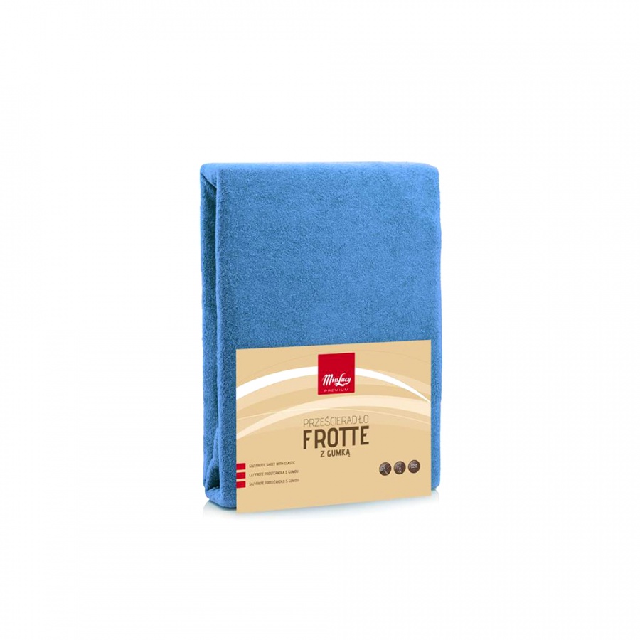 PRZEŚCIERADŁO FROTTE Z GUMKĄ 100X200CM NIEBIESKI