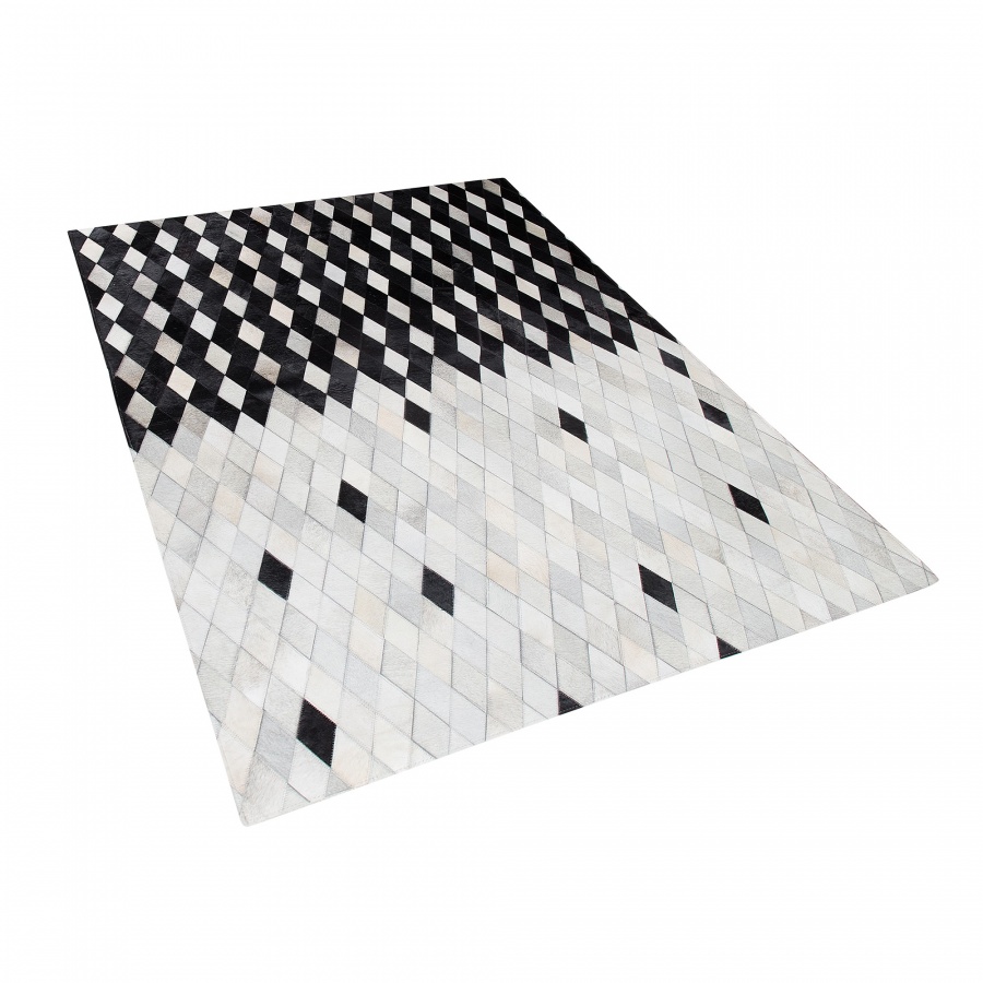 Dywan skórzany biało-czarny 160 x 230 cm MALDAN