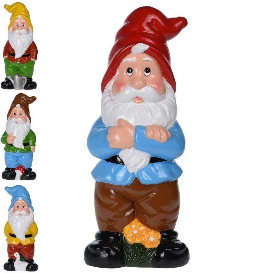 Krasnal ogrodowy, kolorowy, ozdoba do ogrodu, figurka ogrodowa, 40 cm