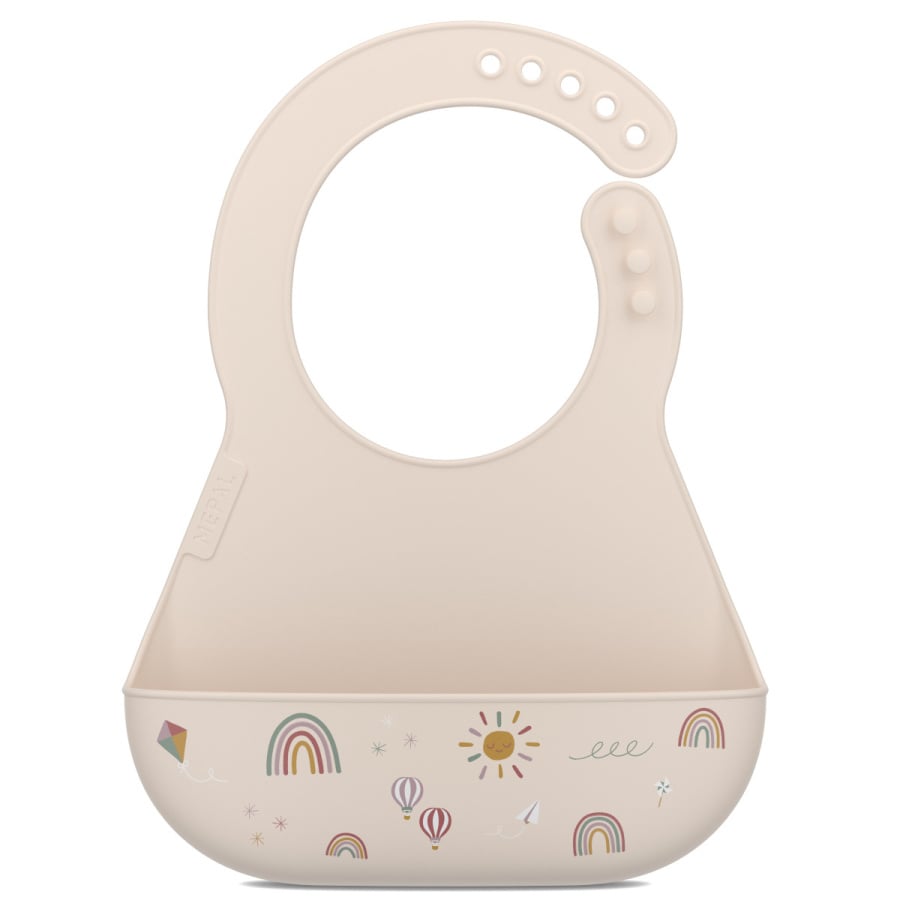 śliniak silikonowy z kieszonką mio sunshine & rainbow 108034565245