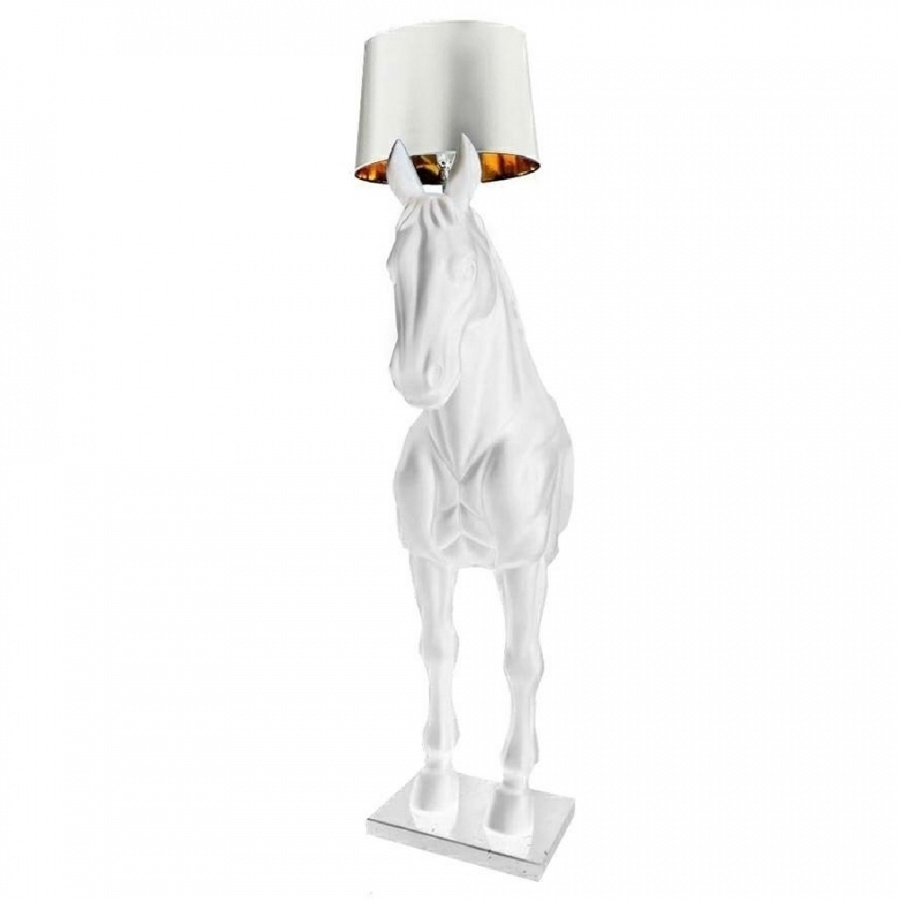 Lampa podłogowa KOŃ HORSE STAND S biała - włókno szklane