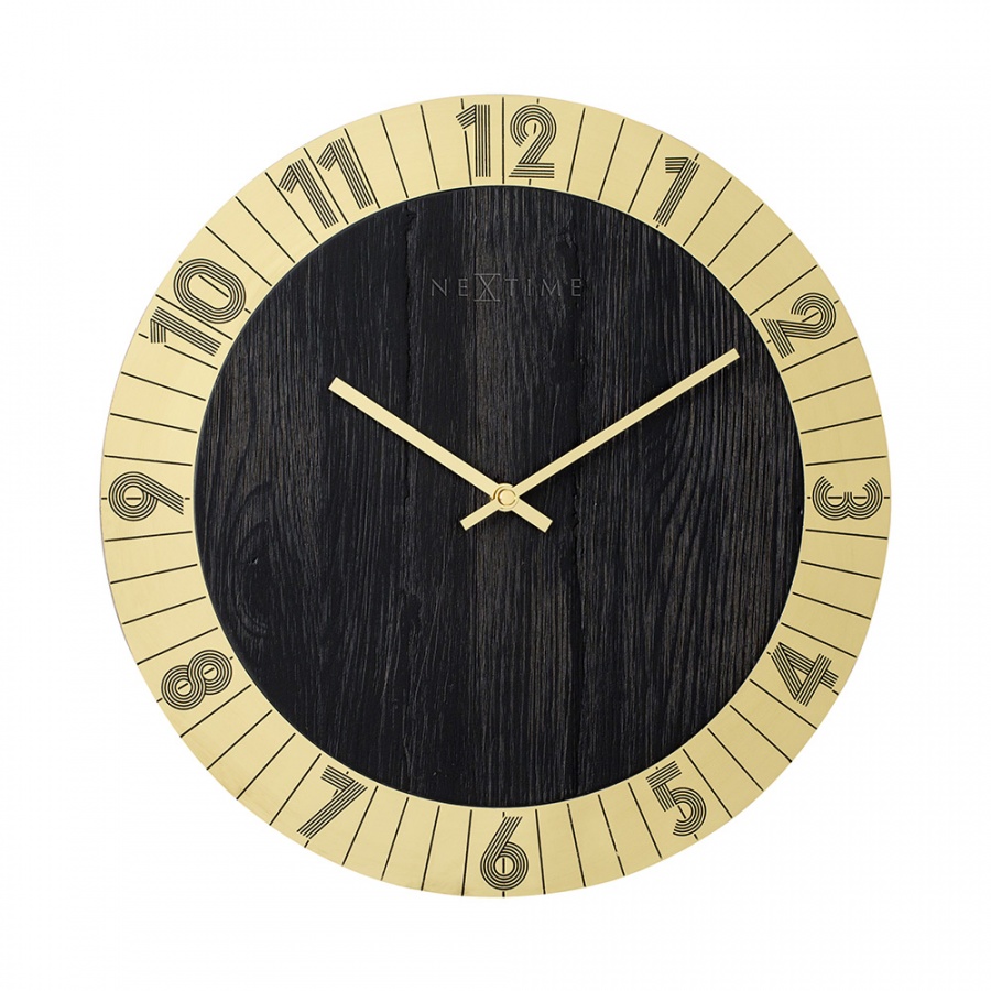 Zegar ścienny 35 cm Nextime Flare złoty