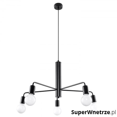 Lampa wisząca Sollux Lighting Duomo 5 biało-czarna