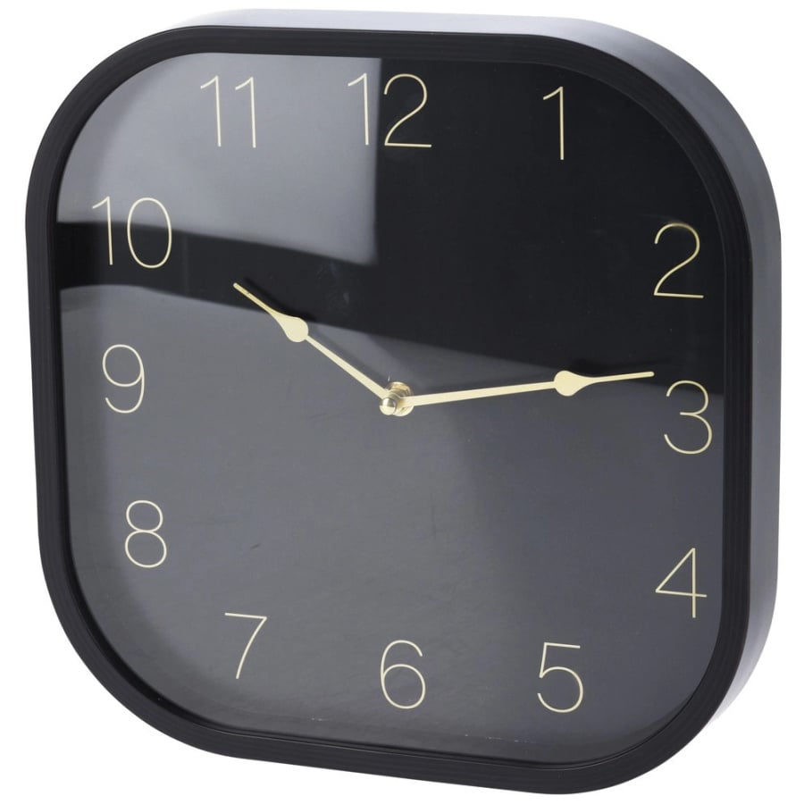 Zegar ścienny czarny złoty 30 cm