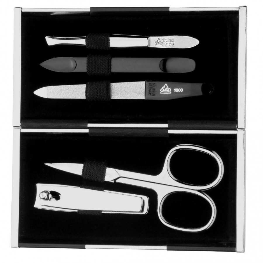 Zestaw do manicure 5 cz. stal niklowana etui pudełko matowe - Erbe Solingen