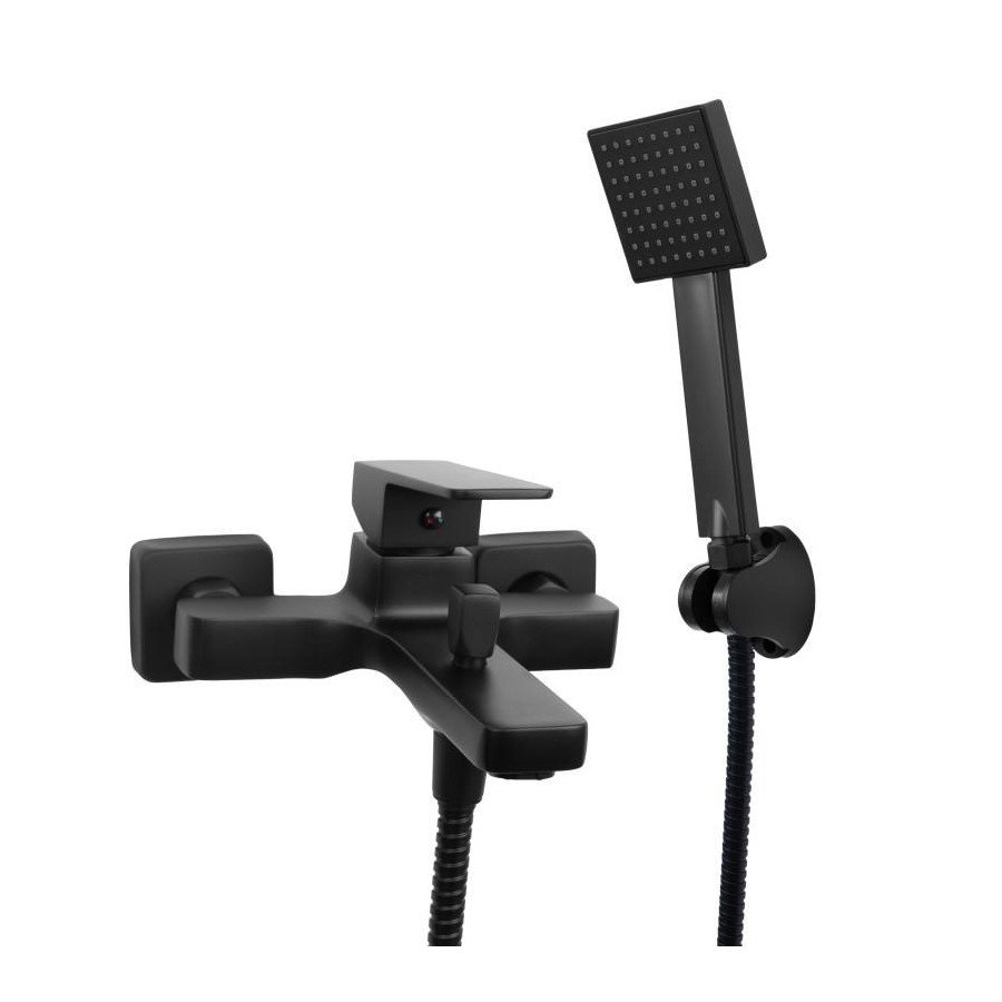 Bateria wannowa ścienna prysznicowa natryskowa czarna - yoka