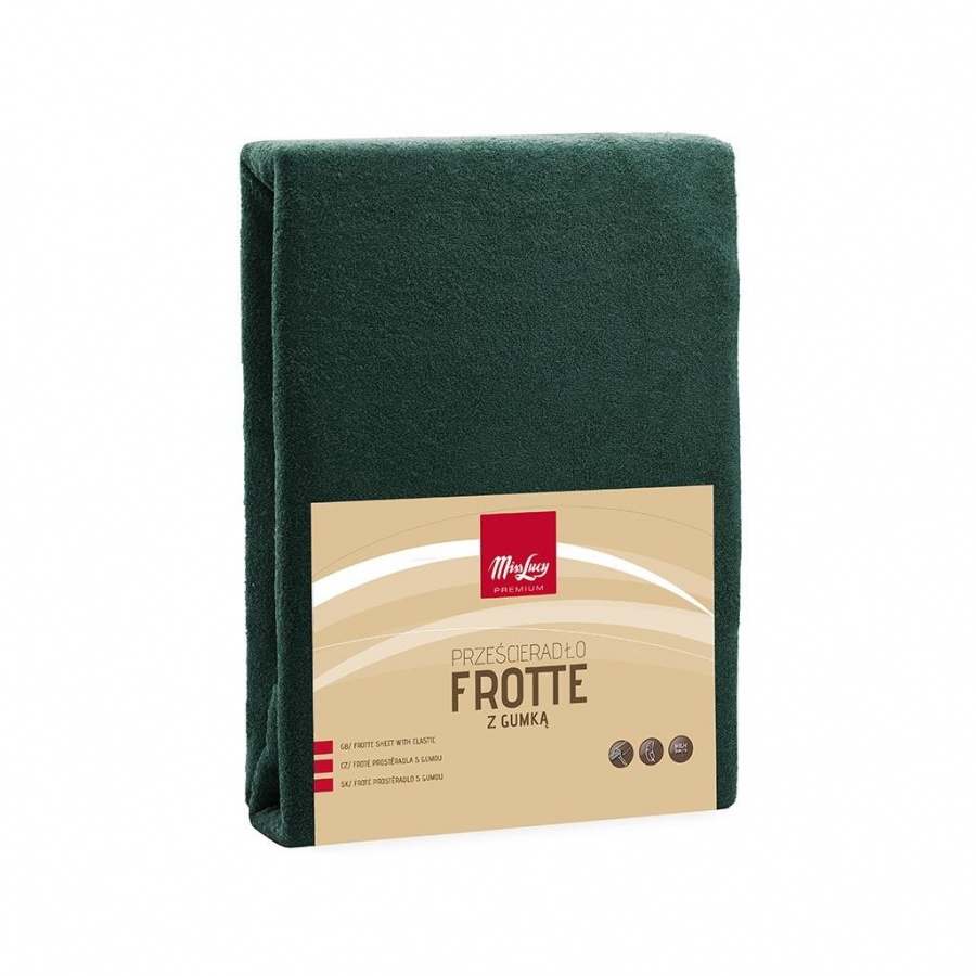 PRZEŚCIERADŁO FROTTE Z GUMKĄ 140X200CM BUTELKOWA ZIELEŃ