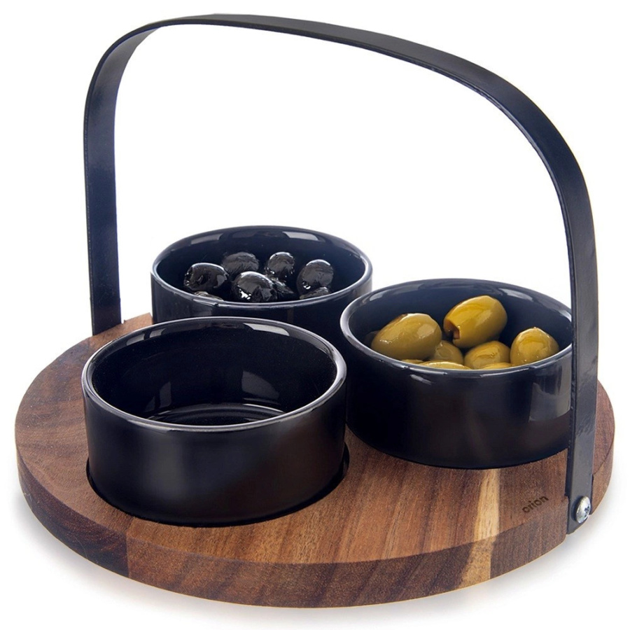 Miseczki na przekąski ceramiczne black 130 ml 4 el.