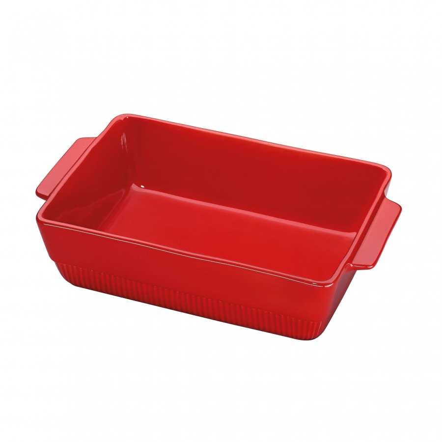 Naczynie żaroodporne, ceramika, 3,0 l, 35 x 21 x 7,5 cm, czerwone
